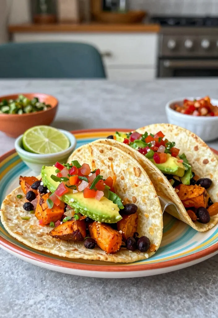 12 Vegan Pressure Cooker Recipes for Fast Plant Based Meals 6. Sweet Potato and Black Bean Tacos 0